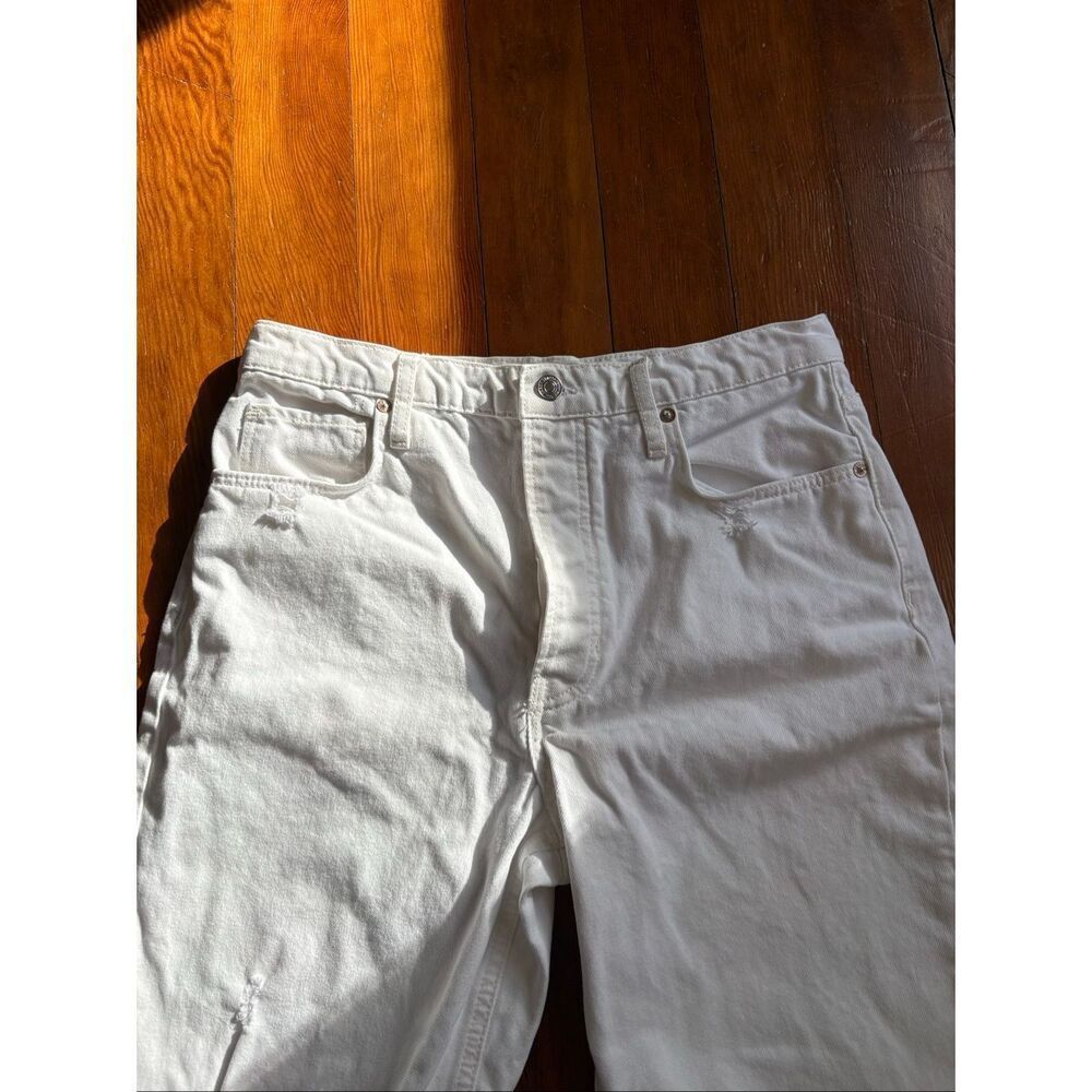 Free People White Maggie Mid Rise Straight Leg Jeans - Picture 6 of 14